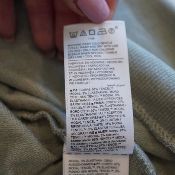 NWOT Athleta 2X Green V-Neck Oversized Dolman Tee Modal TENCEL Boxy Fit - Picture 8 of 9